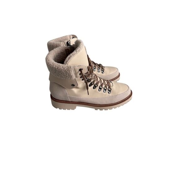 Blondo Natashia Womens Bone Leather Waterproof Faux Shearling Cuff Boots Size 9M - Picture 5 of 16